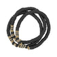 Black Rubber and Gold Set of Three Stretch Bracelets