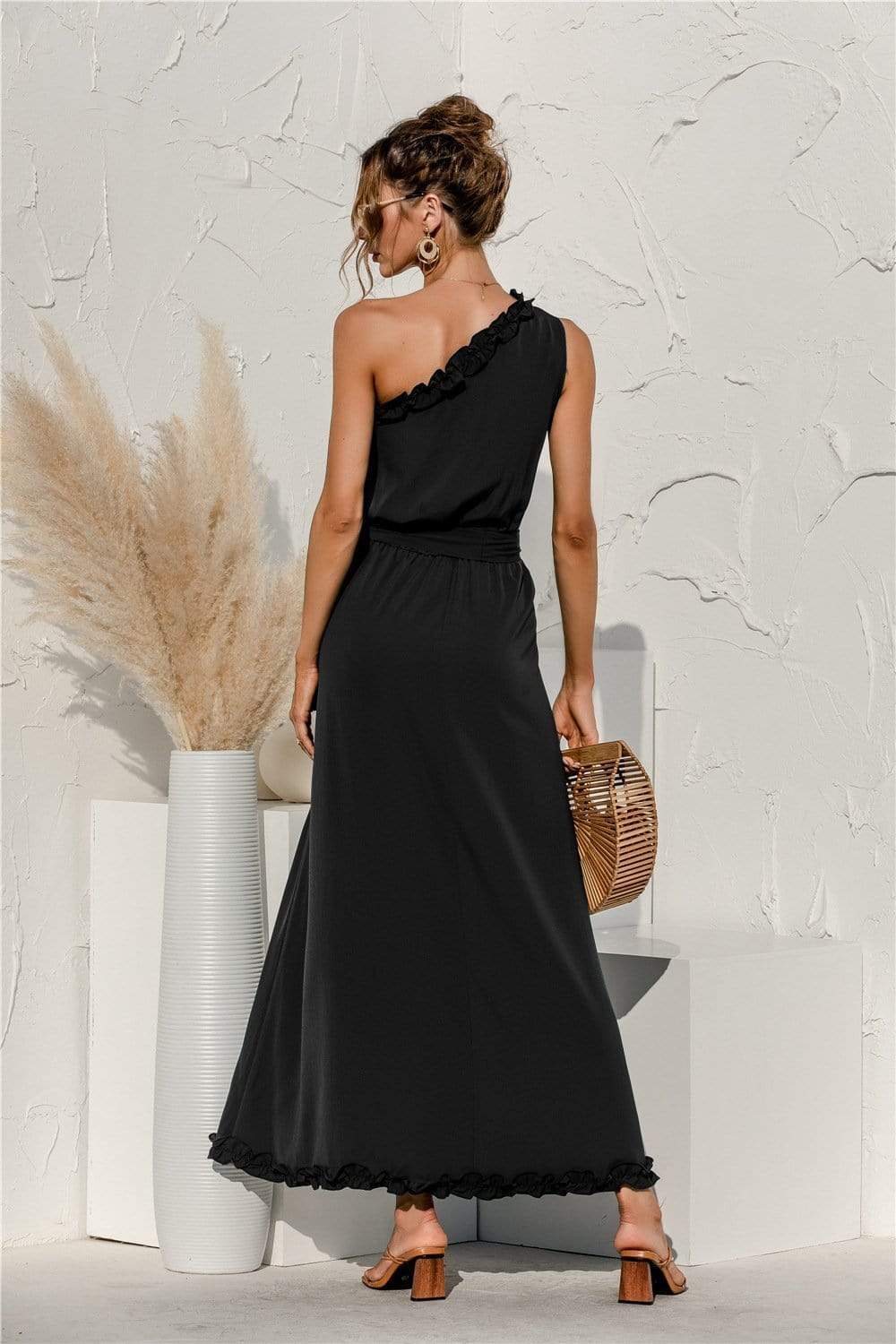 Date Night One Shoulder Maxi Dress