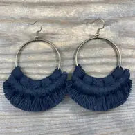 Large Round Fringe - Black & Bronze