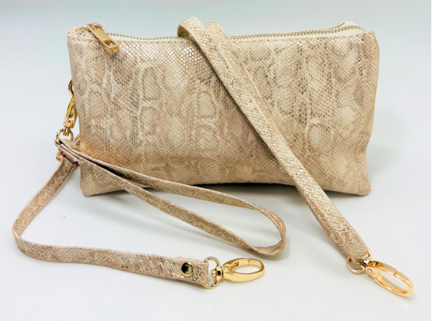 Liz Crossbody Bag - Metallic Taupe