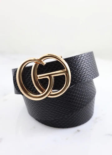 Manning Belt Black with Gold Buckle