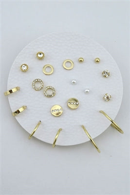 Set of 10 Geometric Stud and Hoop Sets