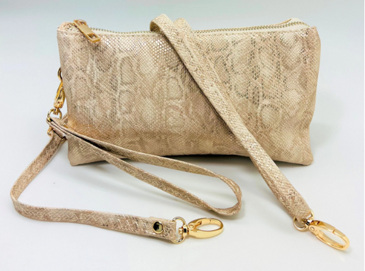 Liz Crossbody - Champagne Ostrich