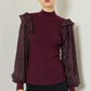 Merlot Bubble Sleeve Top