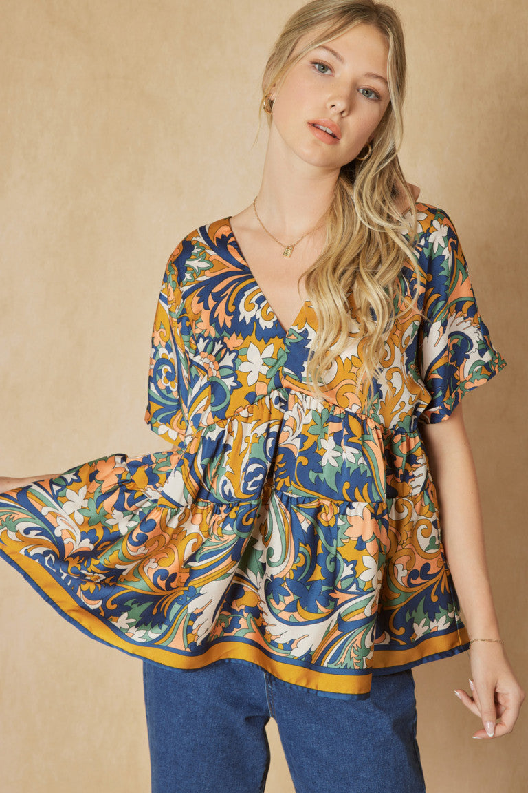 Printed Babydoll Tunic