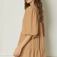 Camel Mock Neck Mini