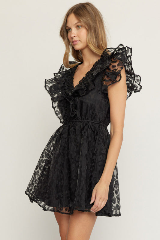 Lucy Leopard Ruffle Dress