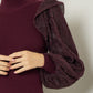 Merlot Bubble Sleeve Top