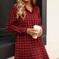 Buffalo Plaid Pleated Shirt Dress