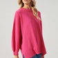 Sweet Sunday Hi Lo Knit Tunic -Pink