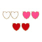 3 Heart Stud Set