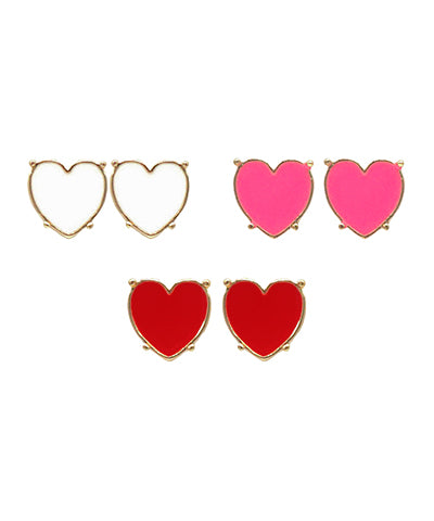 3 Heart Stud Set