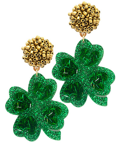 Clover Pom Earrings