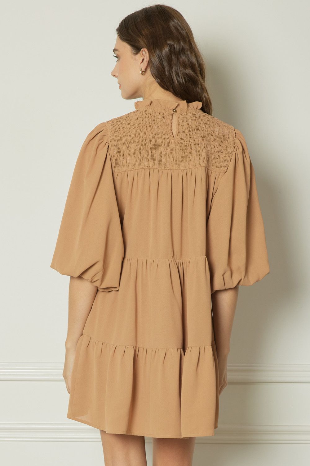 Camel Mock Neck Mini