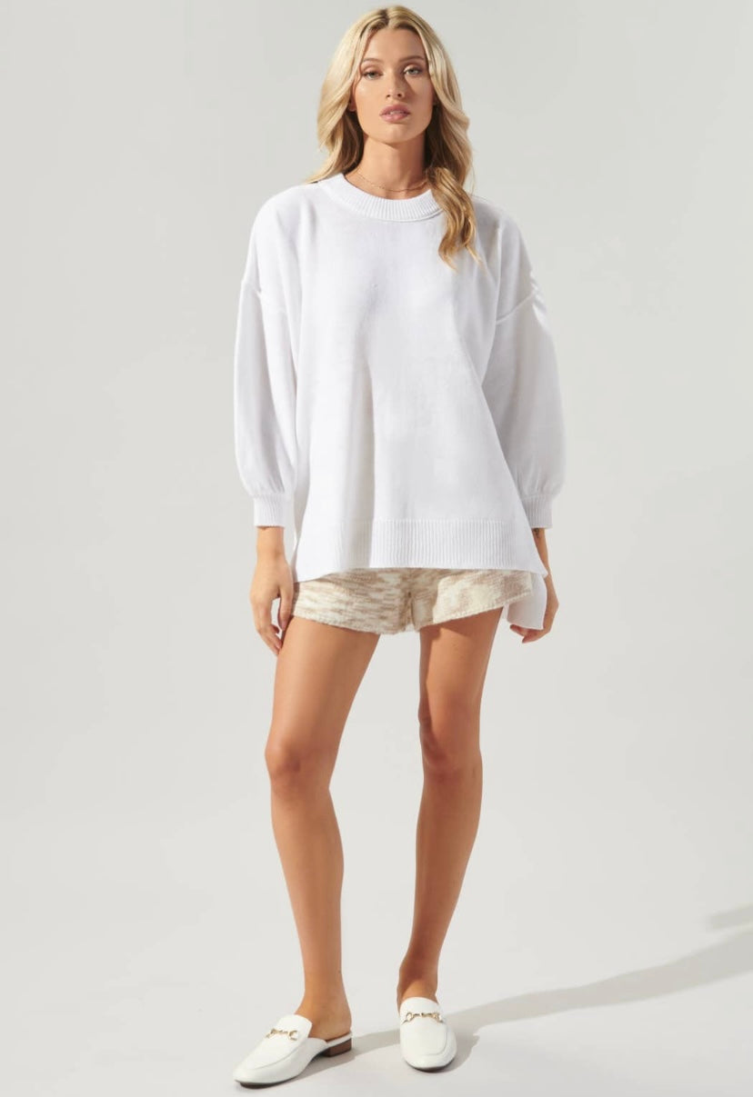 Sweet Sunday Hi Lo Knit Tunic - White