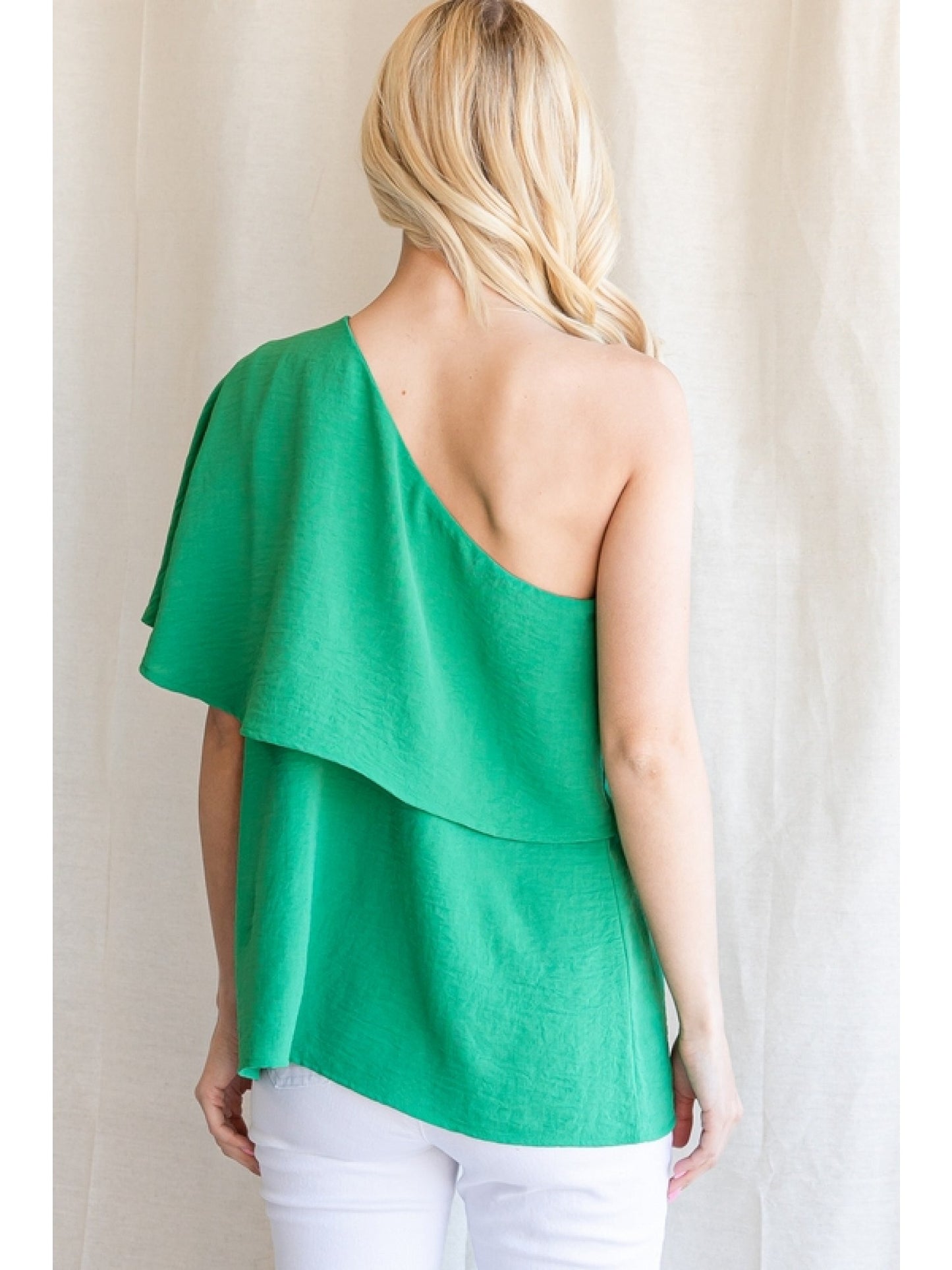 One Shoulder Flounce Top