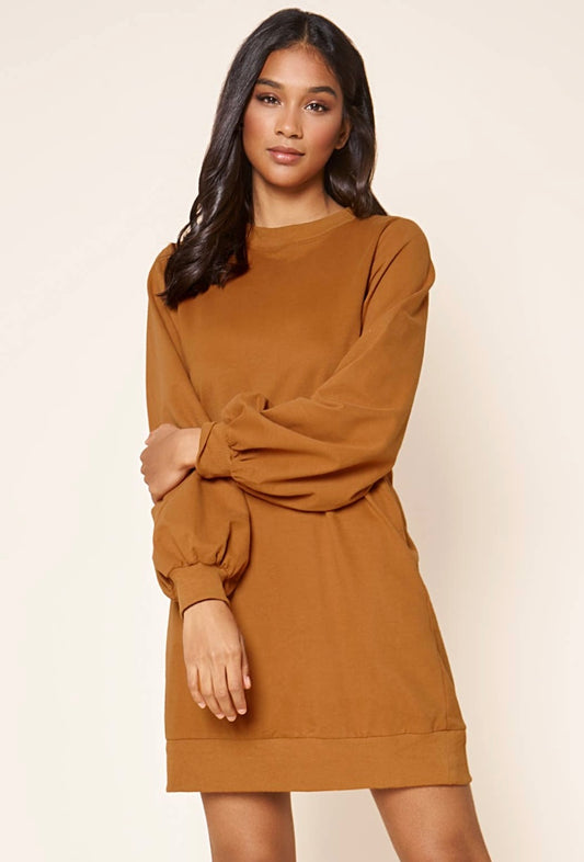 French Terry Knit Sweatshirt Dress