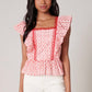 Blakley Eyelet Peplum Top