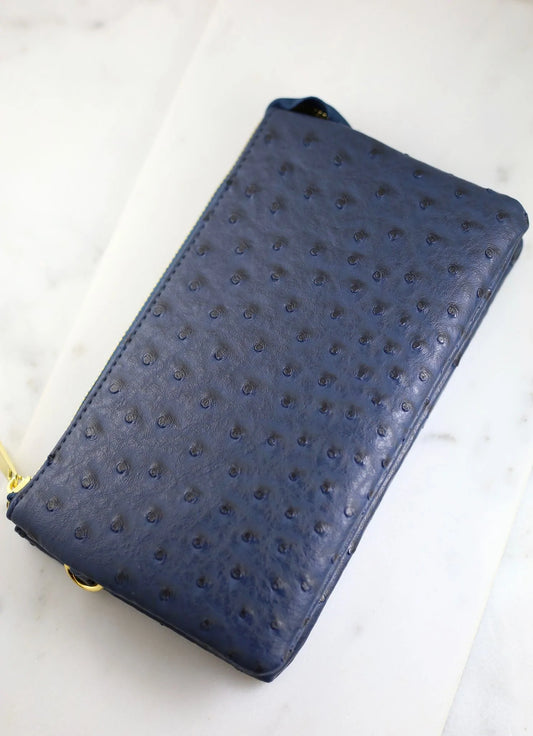 Liz Crossbody - Navy Ostrich